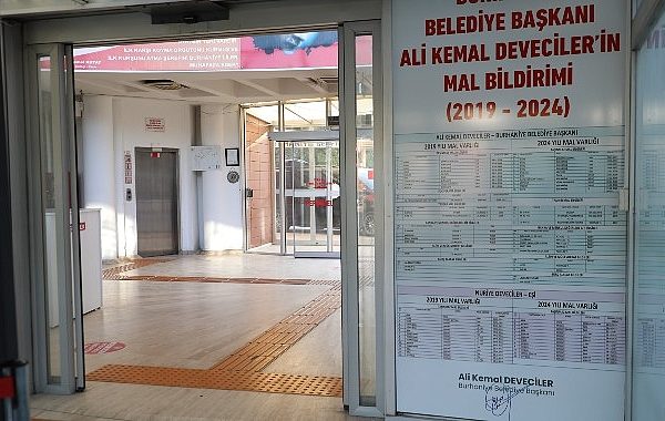 Burhaniye Belediye Başkanı Ali Kemal Deveciler, belediye hizmet binasının giriş kapısına mülkiyet beyanını astı – GÜNDEM