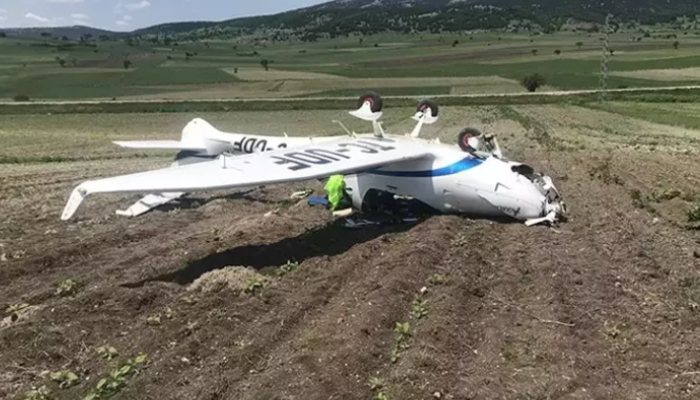 Bilecik’te eğitim uçağı zorunlu iniş yaptı! Kazada pilot yaralandı