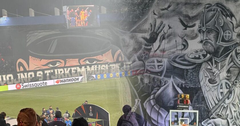 Partizan-Fenerbahçe Beko maçında skandal! Sırp taraftarlar yine rahat durmadı, açtıkları pankart olay oldu